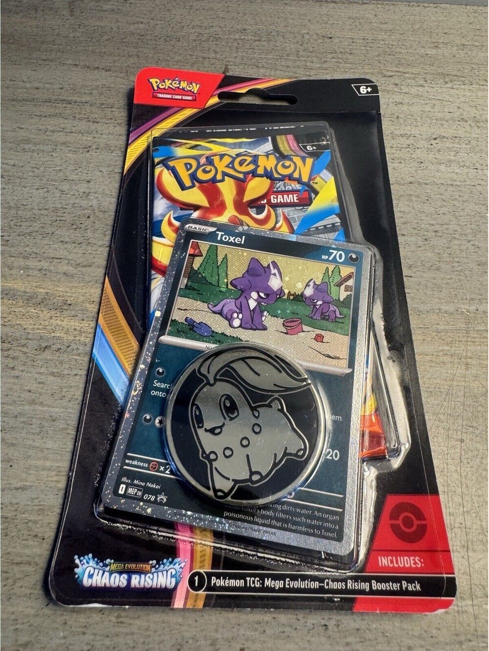 Pokemon TCG Mega Evolution Chaos Rising Toxel Promo 078 Blister Pack Sealed